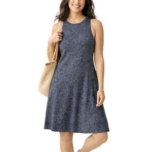 Athleta Women’s Small Dress Santorini Thera Printed A-Line Blue Stretch